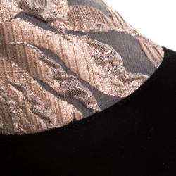 Pierre Hardy Black/Metallic Peach Fabric and Suede Dolly Pointed Toe Ankle Boots  Size 38.5
