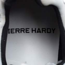 Pierre Hardy White/Grey Neoprene And Leather Lace Up Sneaker Size 36