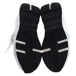 Pierre Hardy White/Grey Neoprene And Leather Lace Up Sneaker Size 36