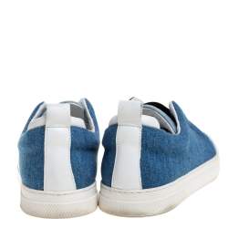 Pierre Hardy Blue Denim Slip On Sneakers Size 37