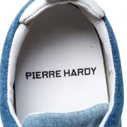 Pierre Hardy Blue Denim Slip On Sneakers Size 37