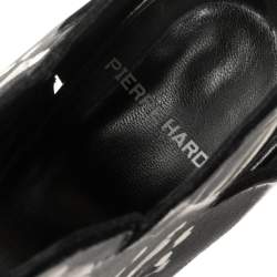Pierre Hardy Black Lily Print Leather Booties Size 38.5