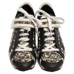 Pierre Hardy Monochrome Leather And Printed Python Low Top Sneakers Size 39