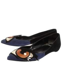 Pierre Hardy Multicolor Suede Oh Roy Eye Ballet Flats Size 37