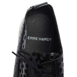 Pierre Hardy Black Perforated Leather Lace Platform Derby Size 38 