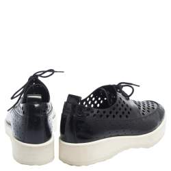 Pierre Hardy Black Perforated Leather Lace Platform Derby Size 38 