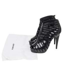 Pierre Hardy Black Leather Gladiator Peep Toe Booties Size 39