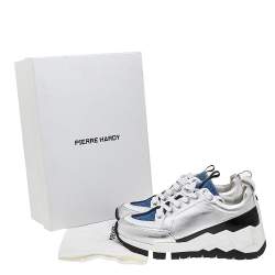 Pierre Hardy Multicolor Leather And Denim Lace Up Sneakers Size 38