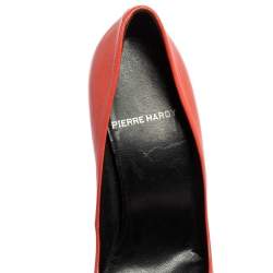 Pre Owned Pierre Hardy Coral Pink Patent Leather Peep-Toe Pumps Size 36.5