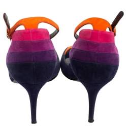 Pierre Hardy Multicolor Suede Ankle Strap Sandals Size 36