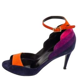 Pierre Hardy Multicolor Suede Ankle Strap Sandals Size 36