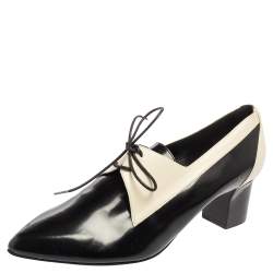 Pierre Hardy Black/white Patent And Leather Loafer Pumps Size 38