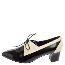 Pierre Hardy Black/white Patent And Leather Loafer Pumps Size 38