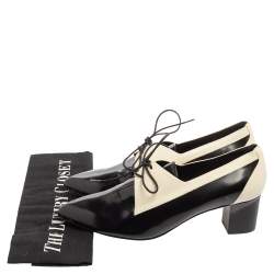 Pierre Hardy Black/white Patent And Leather Loafer Pumps Size 38
