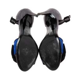Pierre Hardy Grey/Blue Suede Mega Gem Sandals Size 38