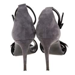 Pierre Hardy Grey/Blue Suede Mega Gem Sandals Size 38