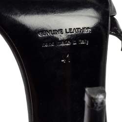 Pre Owned Pierre Hardy Black Leather Eye Detail Ankle Strap Sandals Size 41