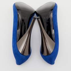 Pierre Hardy Blue Suede Open Toe Pumps Size 39