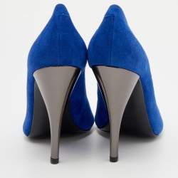 Pierre Hardy Blue Suede Open Toe Pumps Size 39