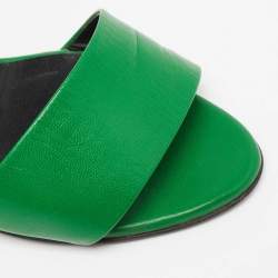 Pre Owned Pierre Hardy Green Leather Ankle-Strap Sandals Size 38