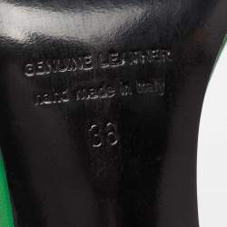 Pre Owned Pierre Hardy Green Leather Ankle-Strap Sandals Size 38