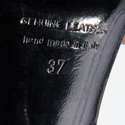 Pre Owned Pierre Hardy Black Leather Eye Detail Ankle Strap Sandals Size 37