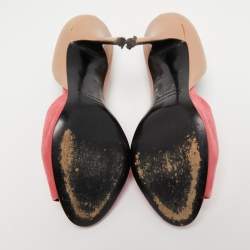 Pierre Hardy Beige/Pink Leather and Suede Pumps Size 37