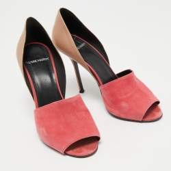 Pierre Hardy Beige/Pink Leather and Suede Pumps Size 37