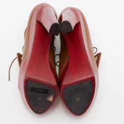 Pierre Hardy Brown Leather and  Suede Platform Ankle Length Booties Size 38