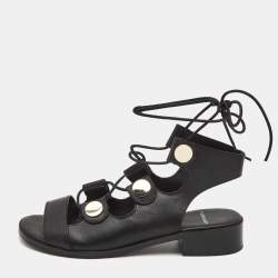 Pierre Hardy Black Leather Gladiator Sandals Size 39