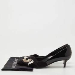 Pre Owned Pierre Hardy Black Patent Leather and Suede Oh Roy Eye Pumps Size 39