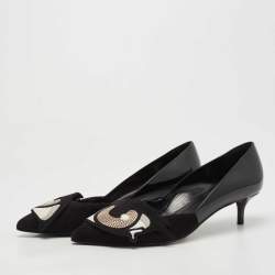 Pre Owned Pierre Hardy Black Patent Leather and Suede Oh Roy Eye Pumps Size 39