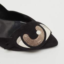 Pre Owned Pierre Hardy Black Patent Leather and Suede Oh Roy Eye Pumps Size 39