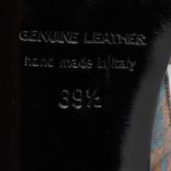 Pre Owned Pierre Hardy Multicolor Holographic Watersnake Leather Open Toe Pumps Size 39.5