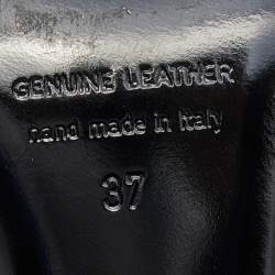 Pre Owned Pierre Hardy Black Leather Embellished Ankle Strap Sandals Size 37