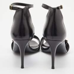 Pre Owned Pierre Hardy Black Leather Embellished Ankle Strap Sandals Size 37