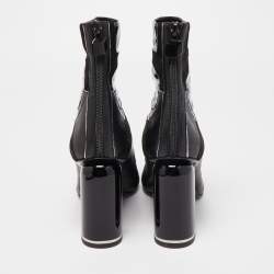 Pierre Hardy Black  Patent and Leather Zip Up Ankle Boots Size 37