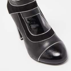 Pierre Hardy Black  Patent and Leather Zip Up Ankle Boots Size 37