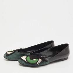 Pierre Hardy Multicolor Suede and Leather Oh Roy Eye Ballet Flats Size 40