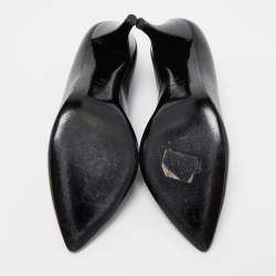 Pierre Hardy Black Leather V Neck Pointed Toe Pumps Size 38