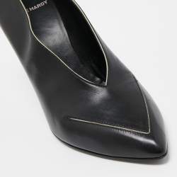 Pierre Hardy Black Leather V Neck Pointed Toe Pumps Size 38
