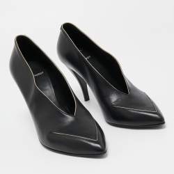 Pierre Hardy Black Leather V Neck Pointed Toe Pumps Size 38