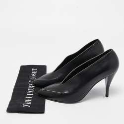 Pierre Hardy Black Leather V Neck Pointed Toe Pumps Size 38