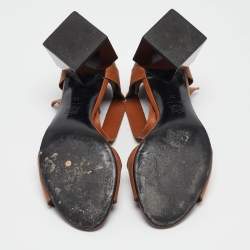 Pierre Hardy Brown Leather Ankle Wrap Sandals Size 37