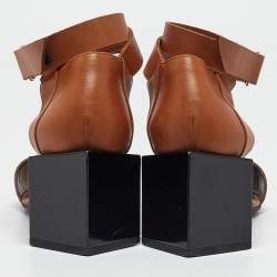 Pierre Hardy Brown Leather Ankle Wrap Sandals Size 37