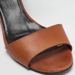 Pierre Hardy Brown Leather Ankle Wrap Sandals Size 37