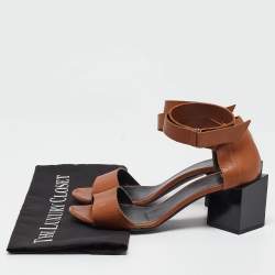 Pierre Hardy Brown Leather Ankle Wrap Sandals Size 37