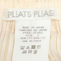 Pleats Please by Issey Miyake Cream Plisse Top and Pant Set S
