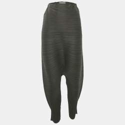 Pleats Please By Issey Miyake Olive Green Pleated Harem Pants L