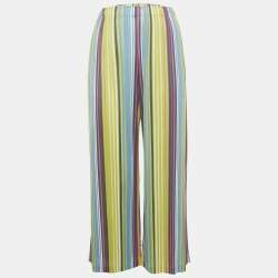 Pre Owned Pleats Please Multicolor Plisse Palazzo Pants L